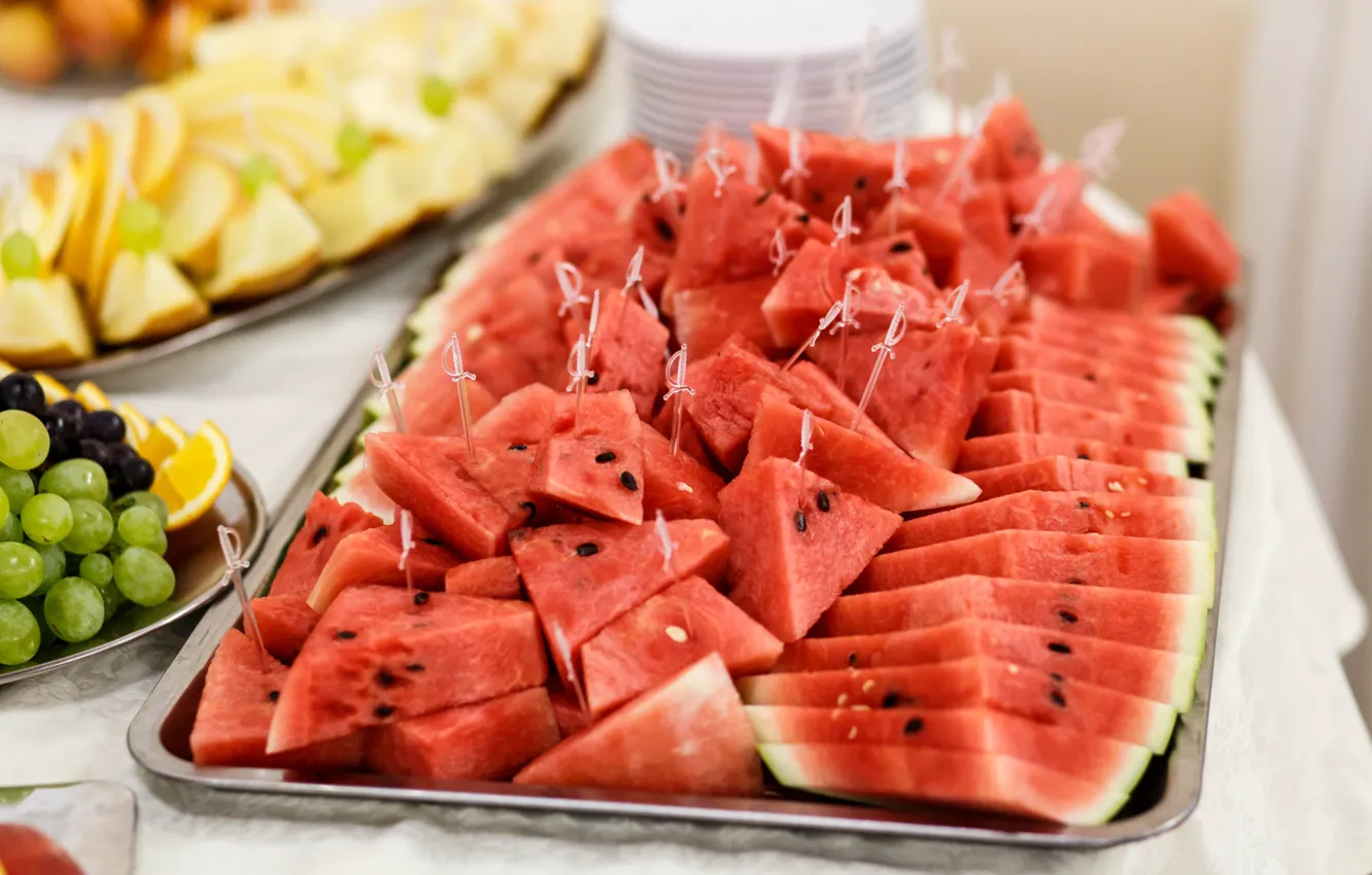 Photo wallpaper Watermelon, Food, Berry, Slices
