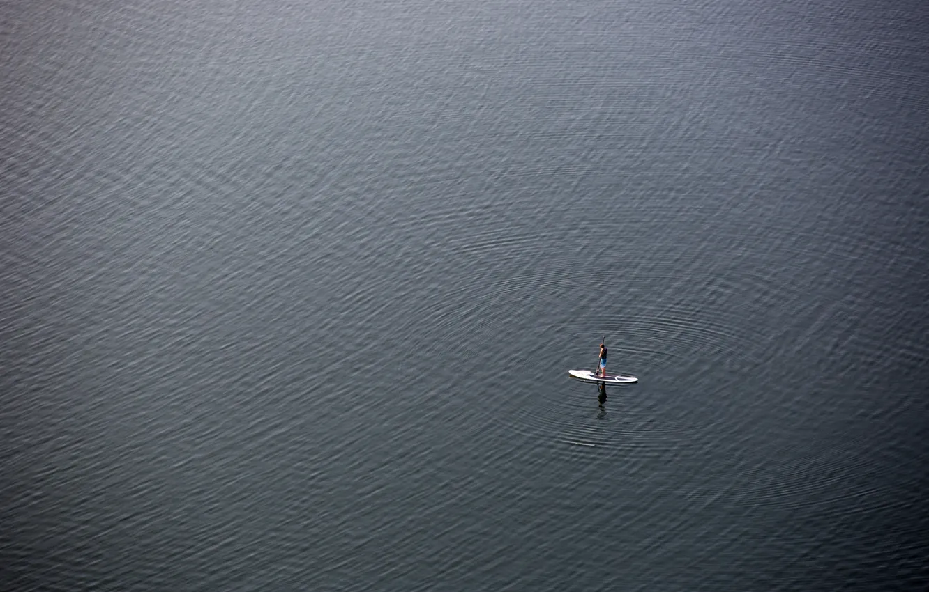 Photo wallpaper sea, people, minimalism
