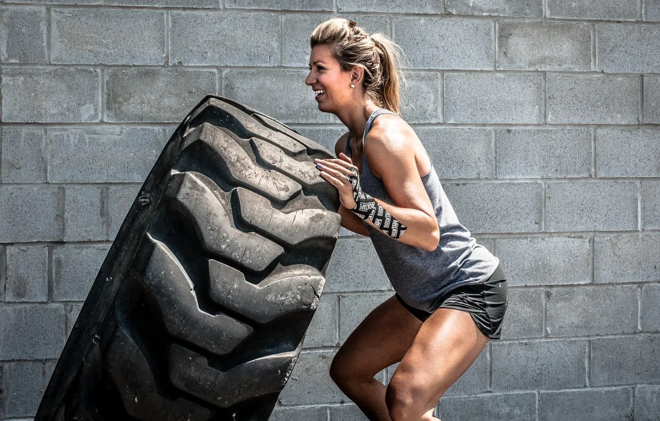 Photo wallpaper workout, tire, crossfit