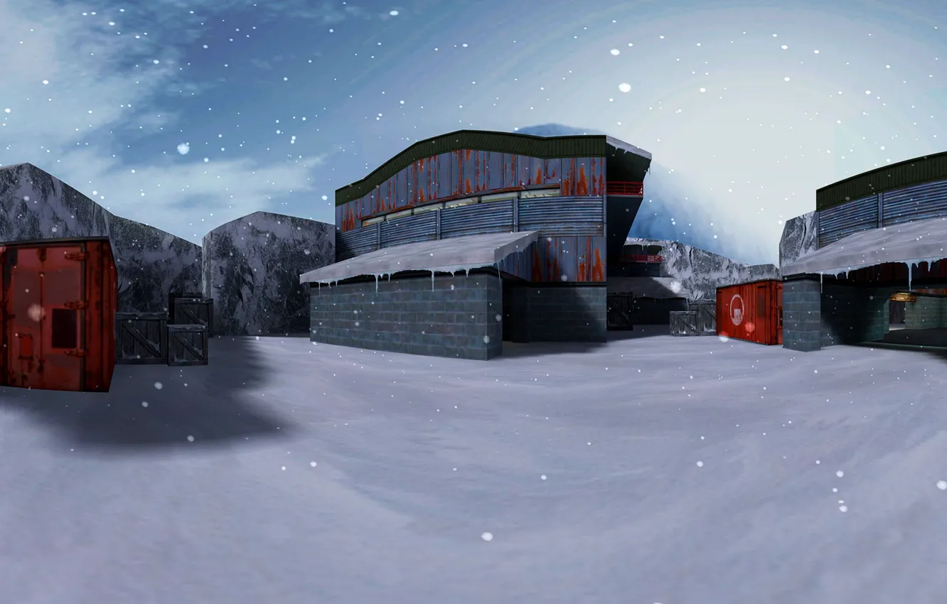 Photo wallpaper snow, snow, Counter Strike, Counter Strike, CS 1.6, nuke, de_nuke_snow
