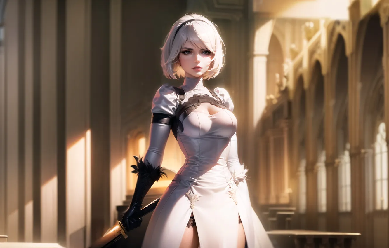 Photo wallpaper girl, sexy, beautiful, AI Art