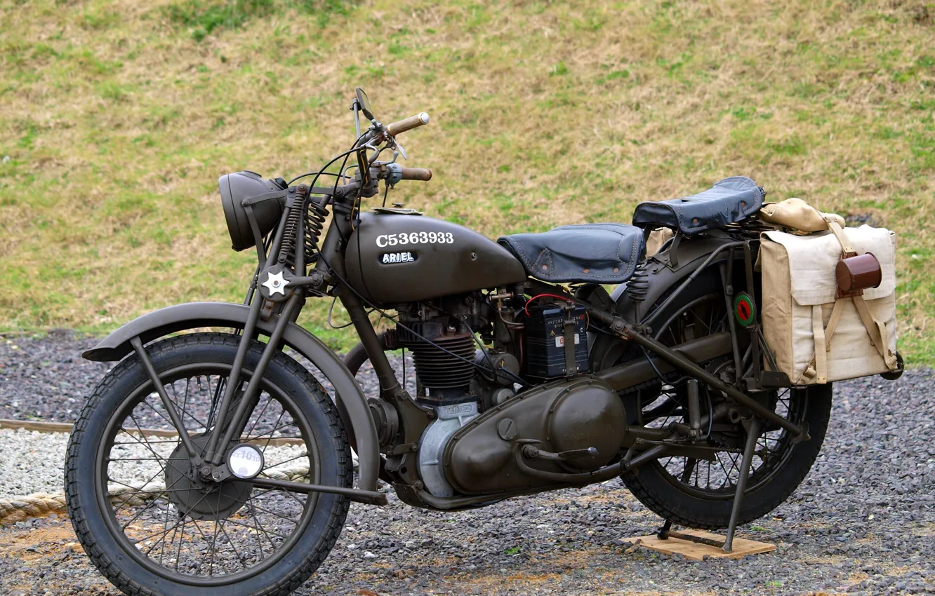Photo wallpaper motorcycle, Ariel, British, WW2, W/NG