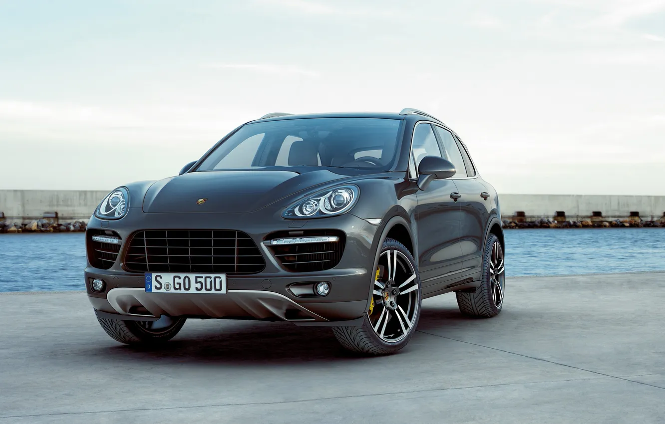Photo wallpaper Porsche, water, Cayenne Turbo