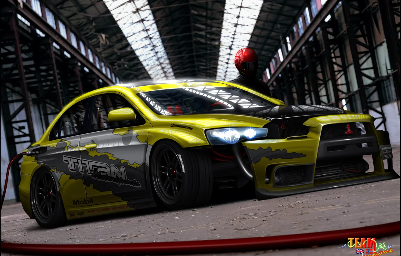 Photo wallpaper hangar, hose, The Stig, Titan, EVOX