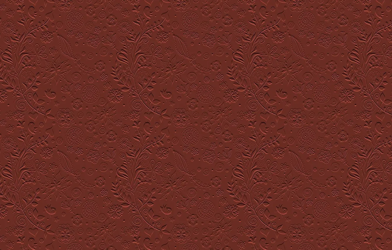 Photo wallpaper leaves, flowers, background, round, brown