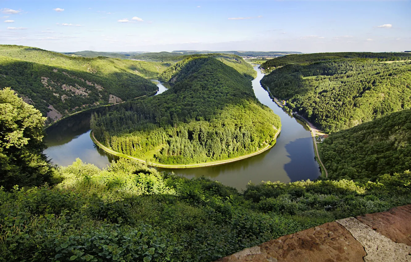 Photo wallpaper river, turn, Germany