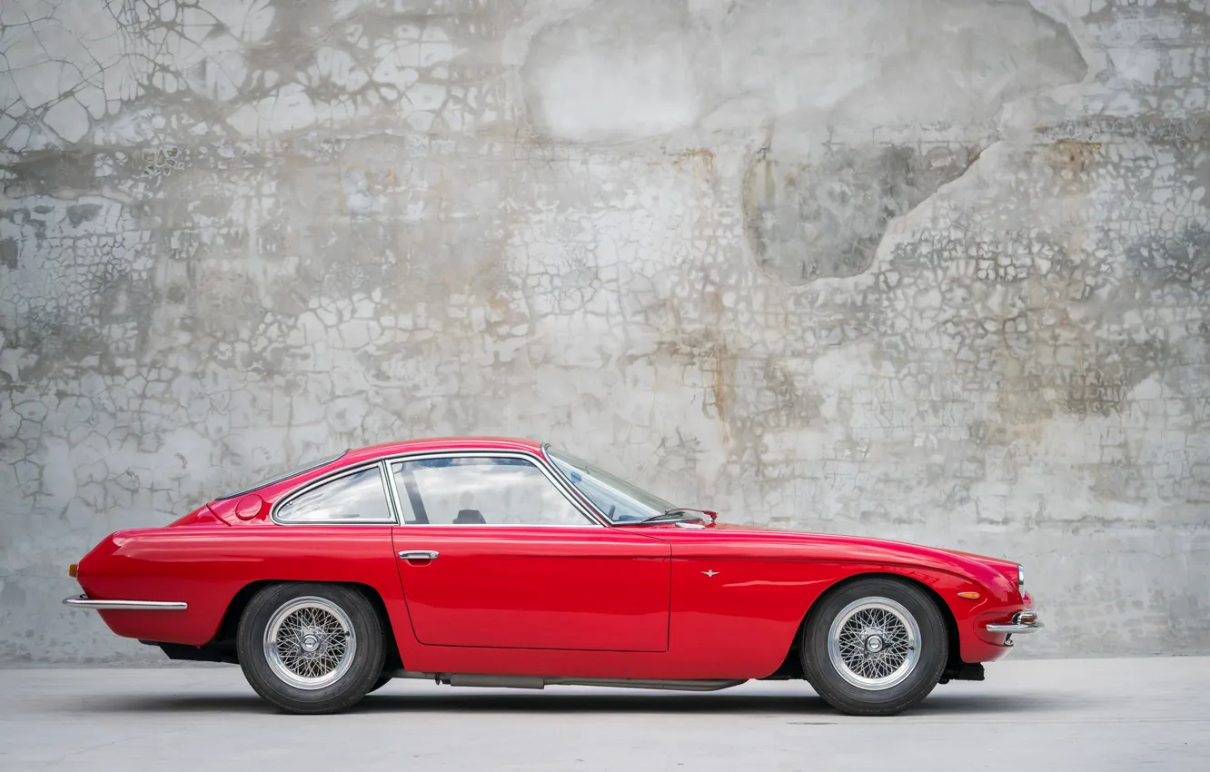 Photo wallpaper Red, Side view, Lamborghini 400GT