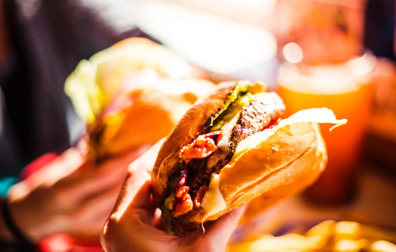 Photo wallpaper food, bread, meat, burger