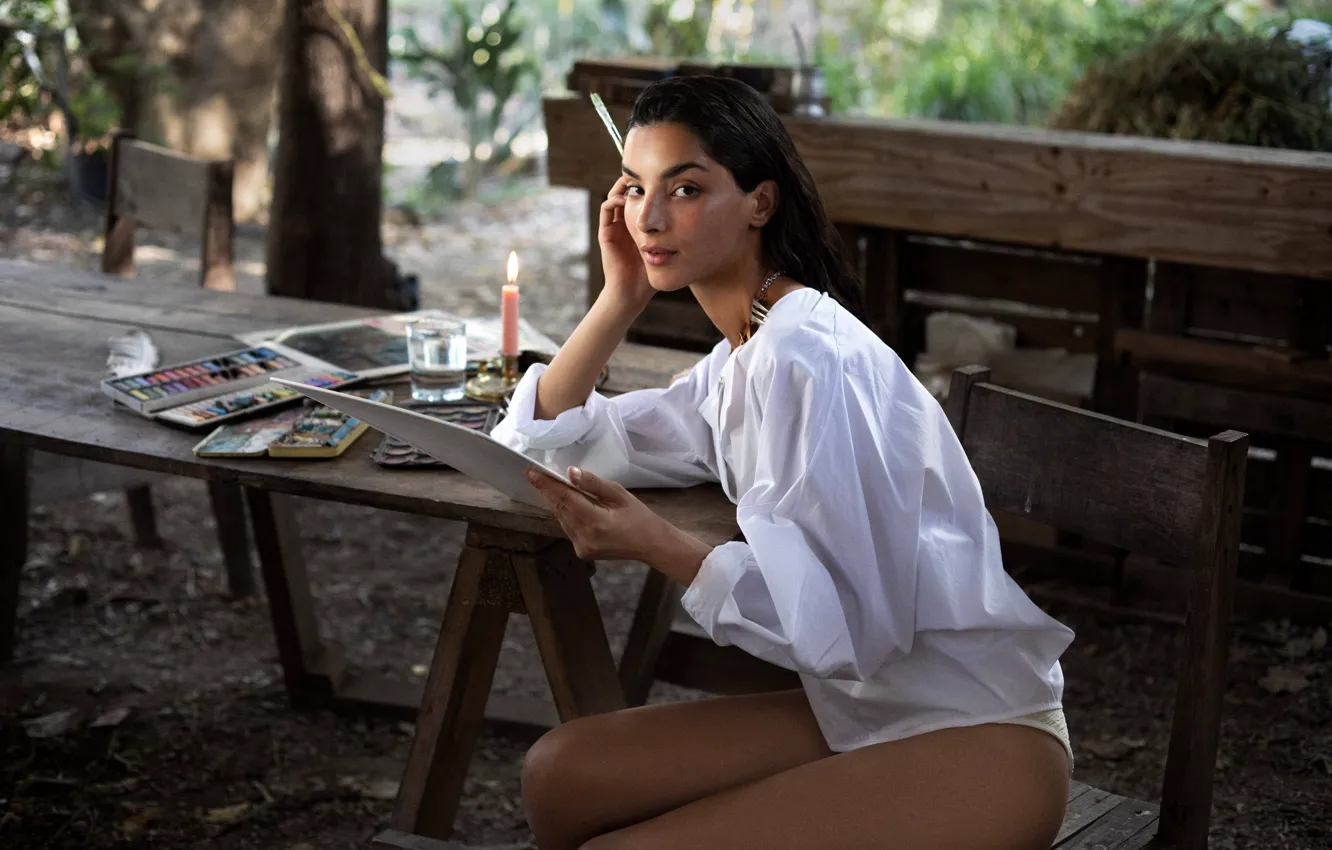 Photo wallpaper look, girl, brunette, Tindi Mar, The Guavas, Sustainable Fashion, Tindi Mar, Mexican model