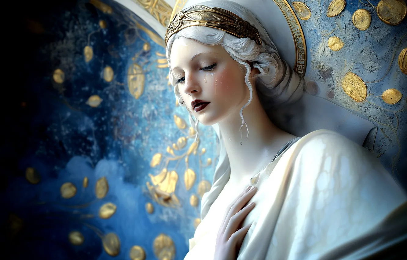Photo wallpaper look, girl, fantasy, image, AI art, neural network