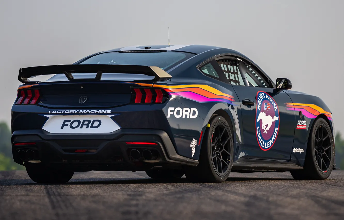 Photo wallpaper Mustang, Ford, Ford, rear view, 2024, Dark Horse, R Race Car, Ford Mustang Dark Horse …