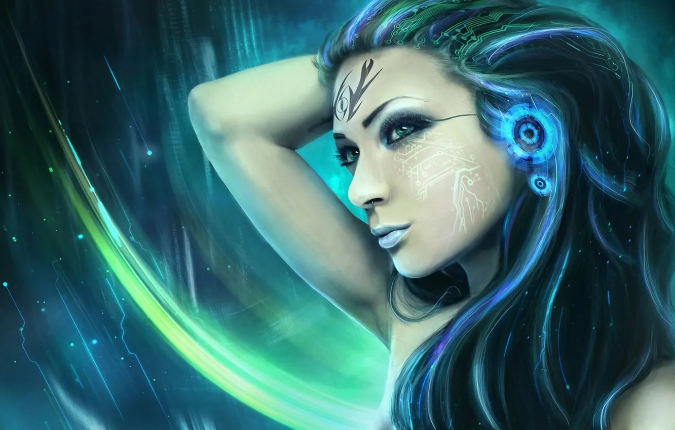 Photo wallpaper girl, background, scheme, Android