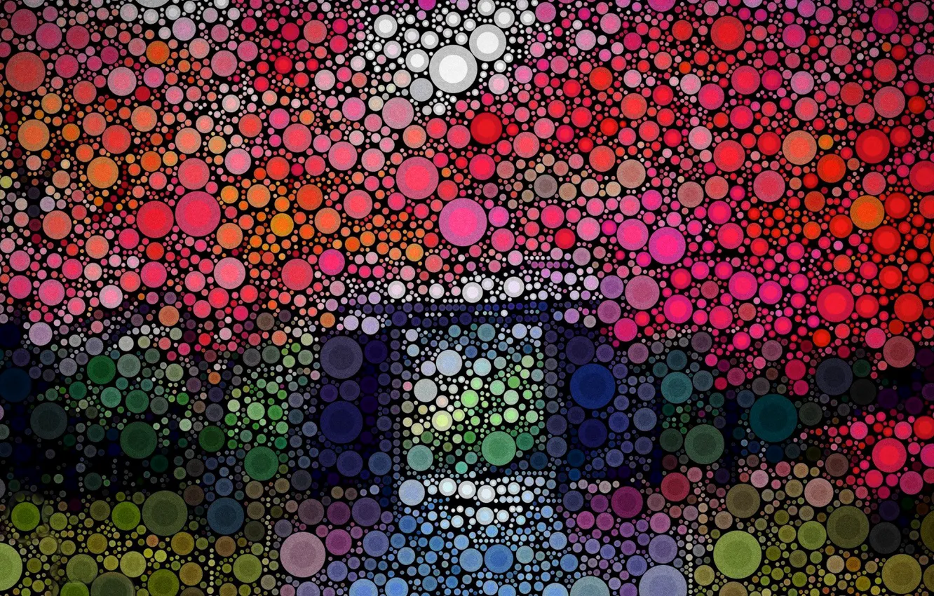 Photo wallpaper leaves, trees, circles, color, gate, yard, entrance