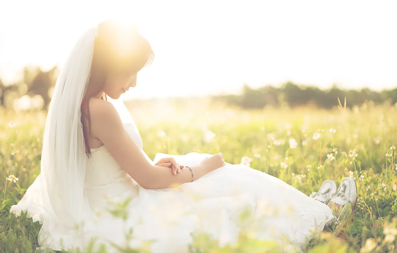 Photo wallpaper summer, girl, light