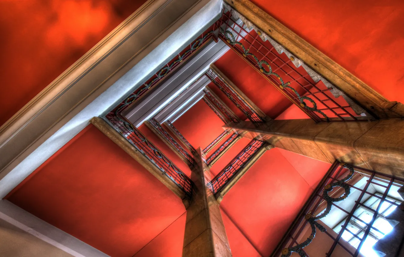 Photo wallpaper house, background, color, ladder