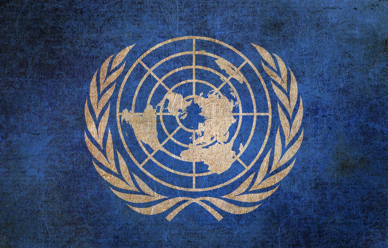 Photo wallpaper the world, logo, flag, coat of arms, UN