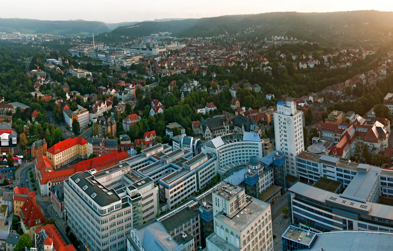Photo wallpaper the city, Germany, panorama, the view from the top, Ian