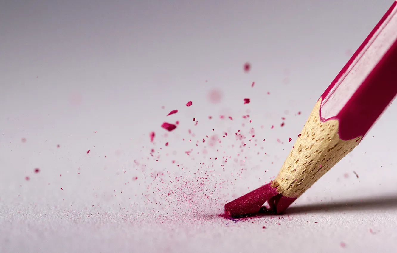 Photo wallpaper macro, red, pencils, rod, broke