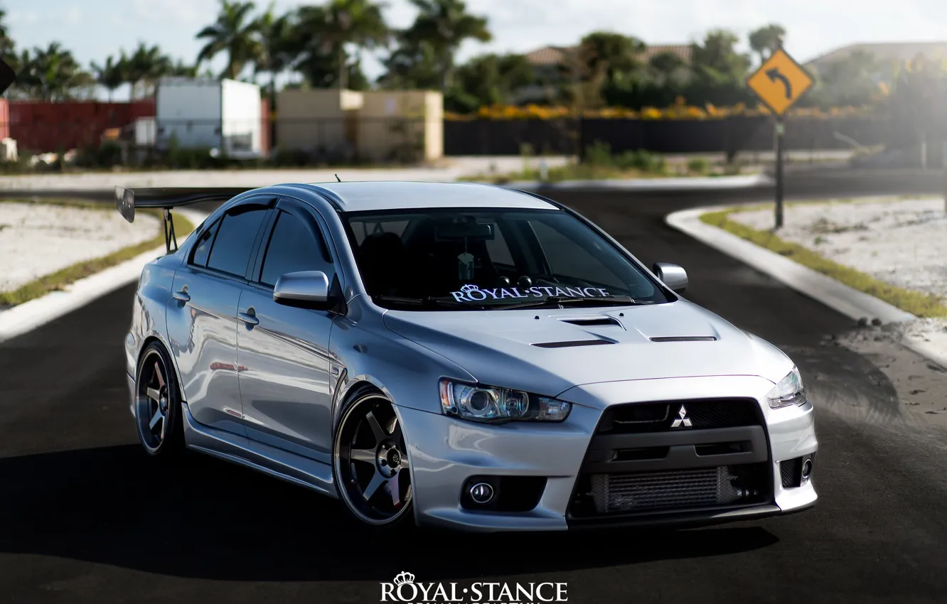Photo wallpaper Mitsubishi, Lancer, Japan, Evolution, tuning, evo, low, stance