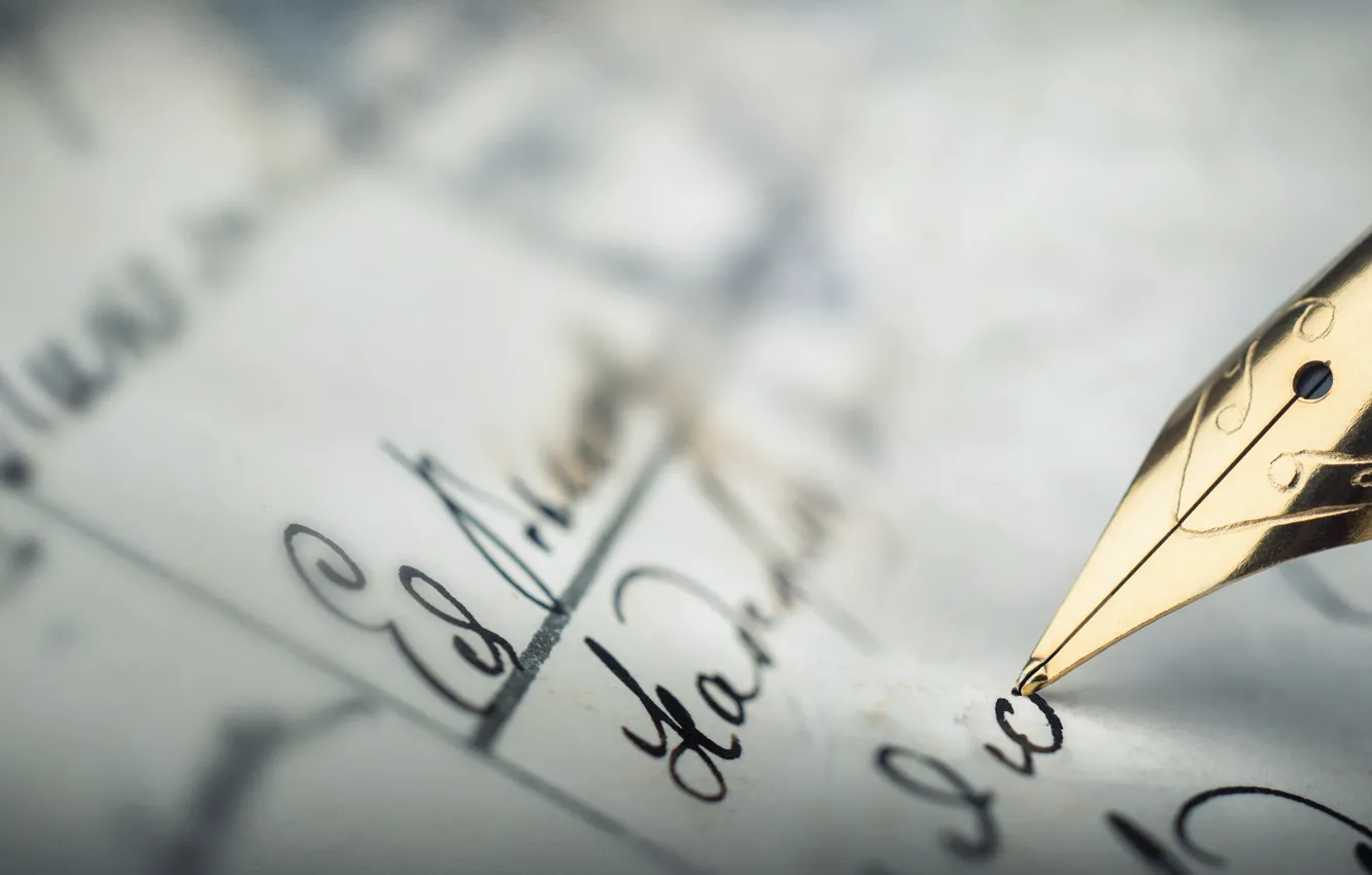 Photo wallpaper letter, paper, letters, feathers, handle, paper, pen, writing