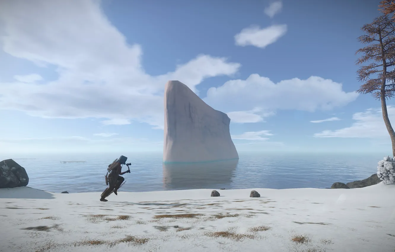 Photo wallpaper sea, nature, people, survival, rust, run