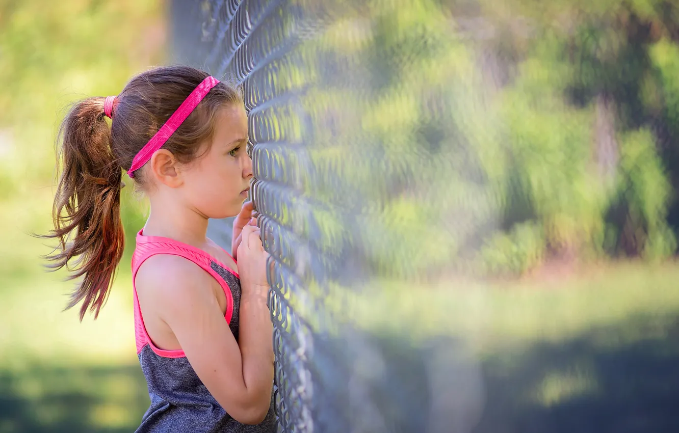 Photo wallpaper mesh, girl, netting