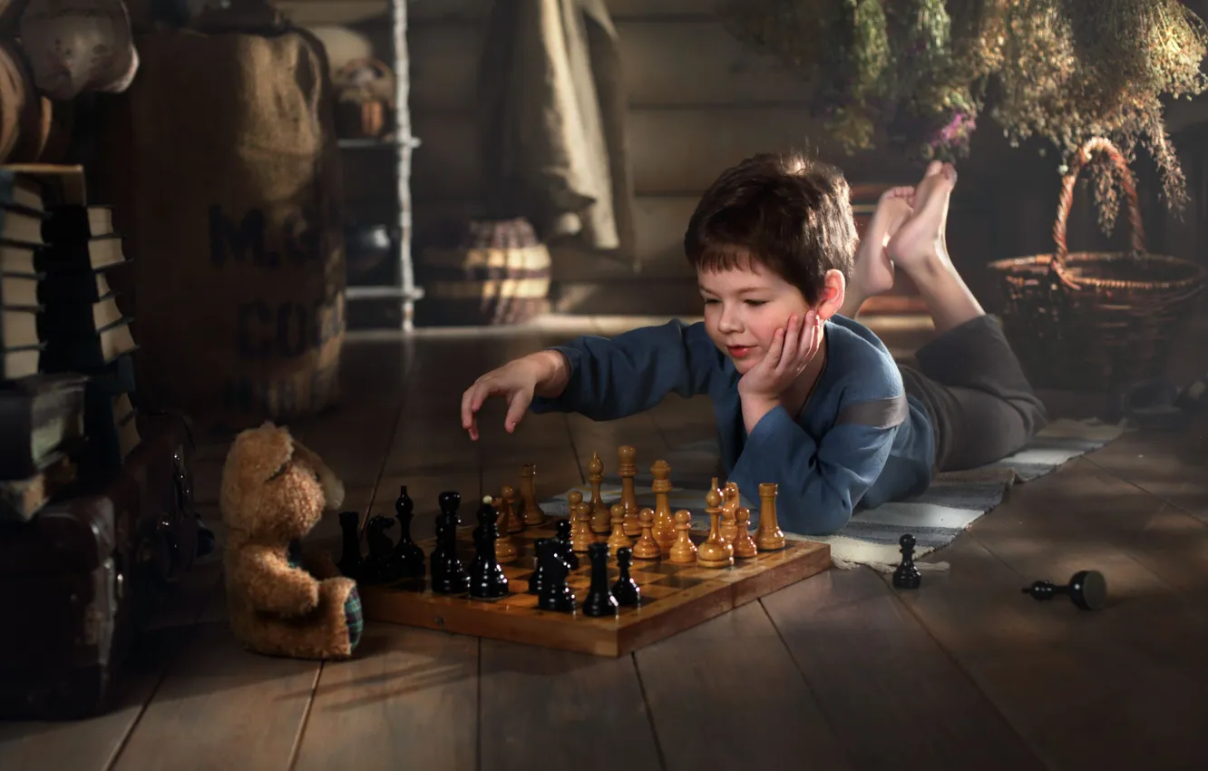 Photo wallpaper boy, chess, Vadim Morozov
