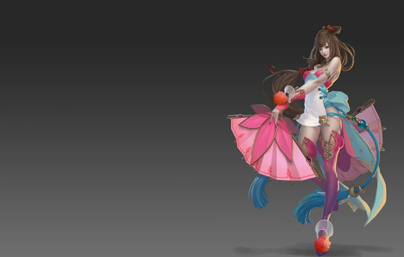 Photo wallpaper girl, design, the game, fan, art, costume