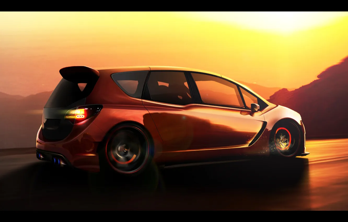 Photo wallpaper speed, Opel, meriva