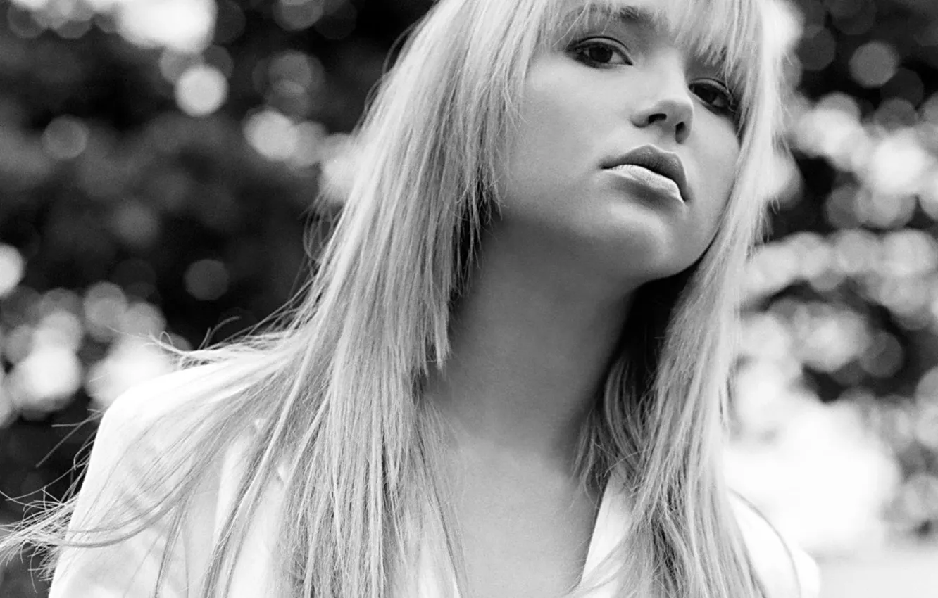 Photo wallpaper black and white, blonde, Arielle Kebbel