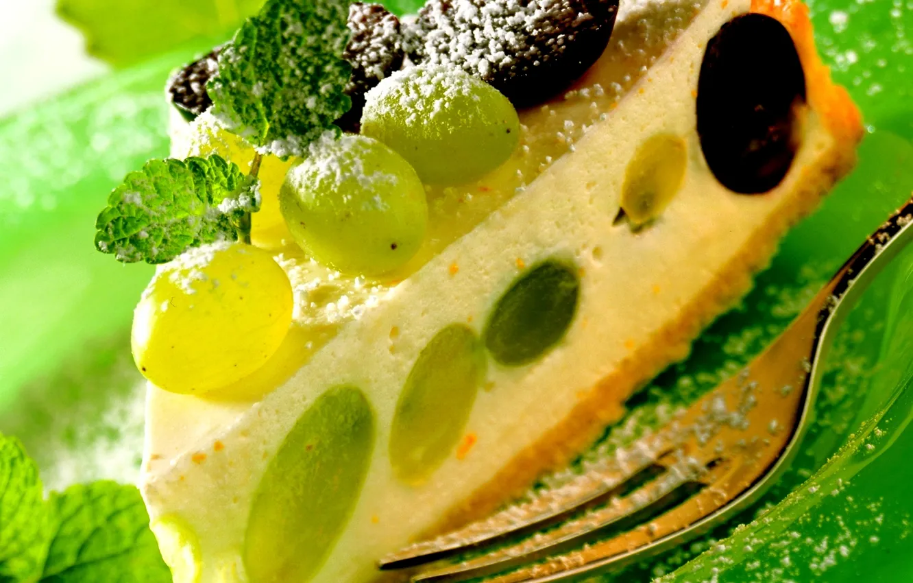 Photo wallpaper food, cake, cake, fruit, cake, dessert, food, grape