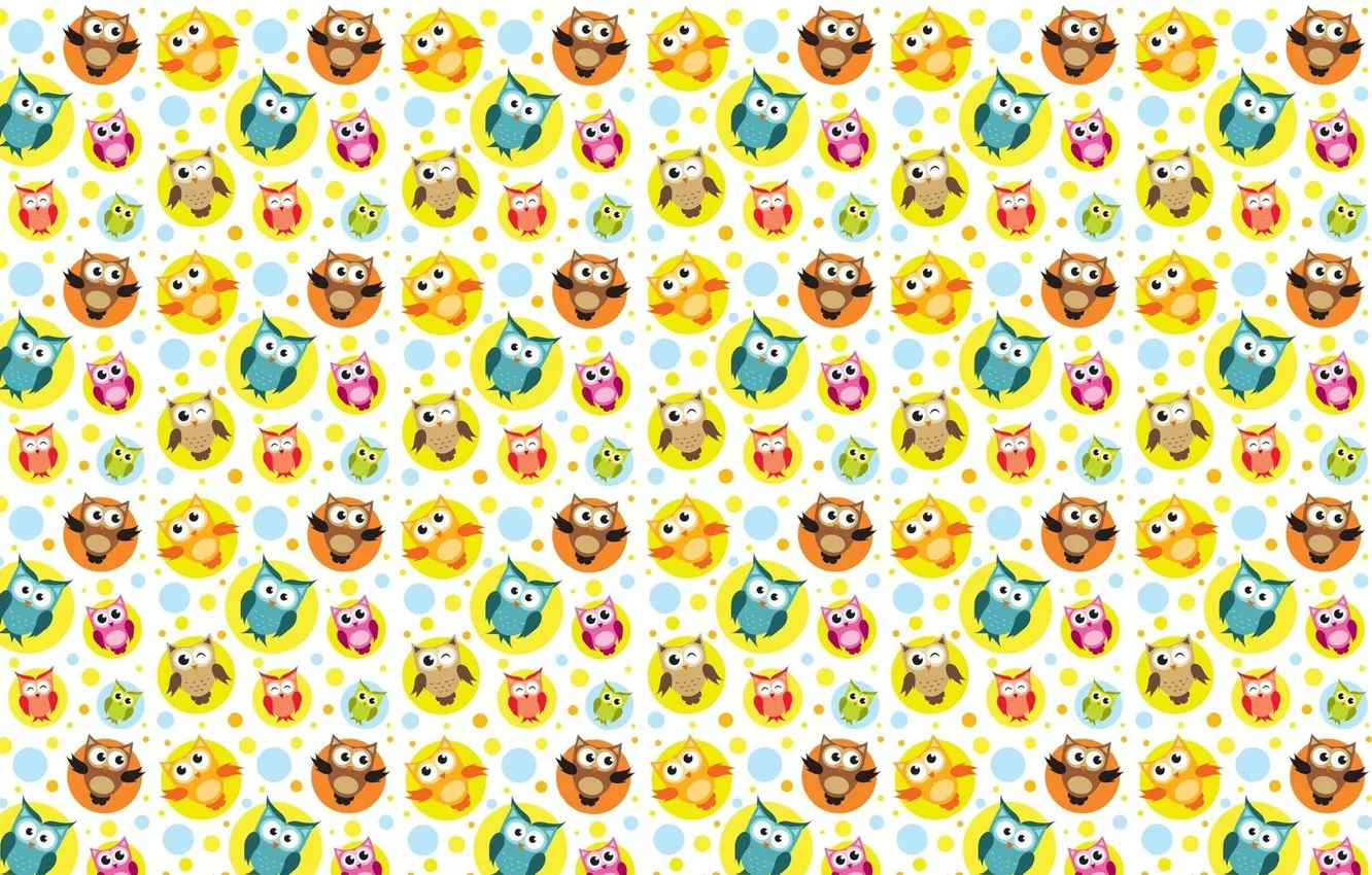 Photo wallpaper background, owl, texture, art, children's