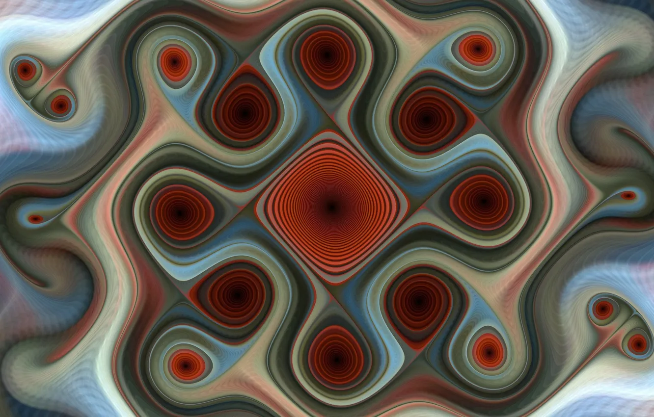 Photo wallpaper pattern, hypno, red dips