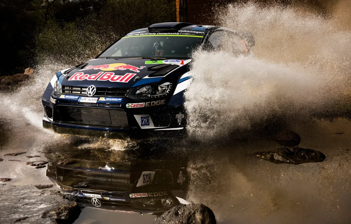 Photo wallpaper Reflection, Volkswagen, Squirt, WRC, Polo
