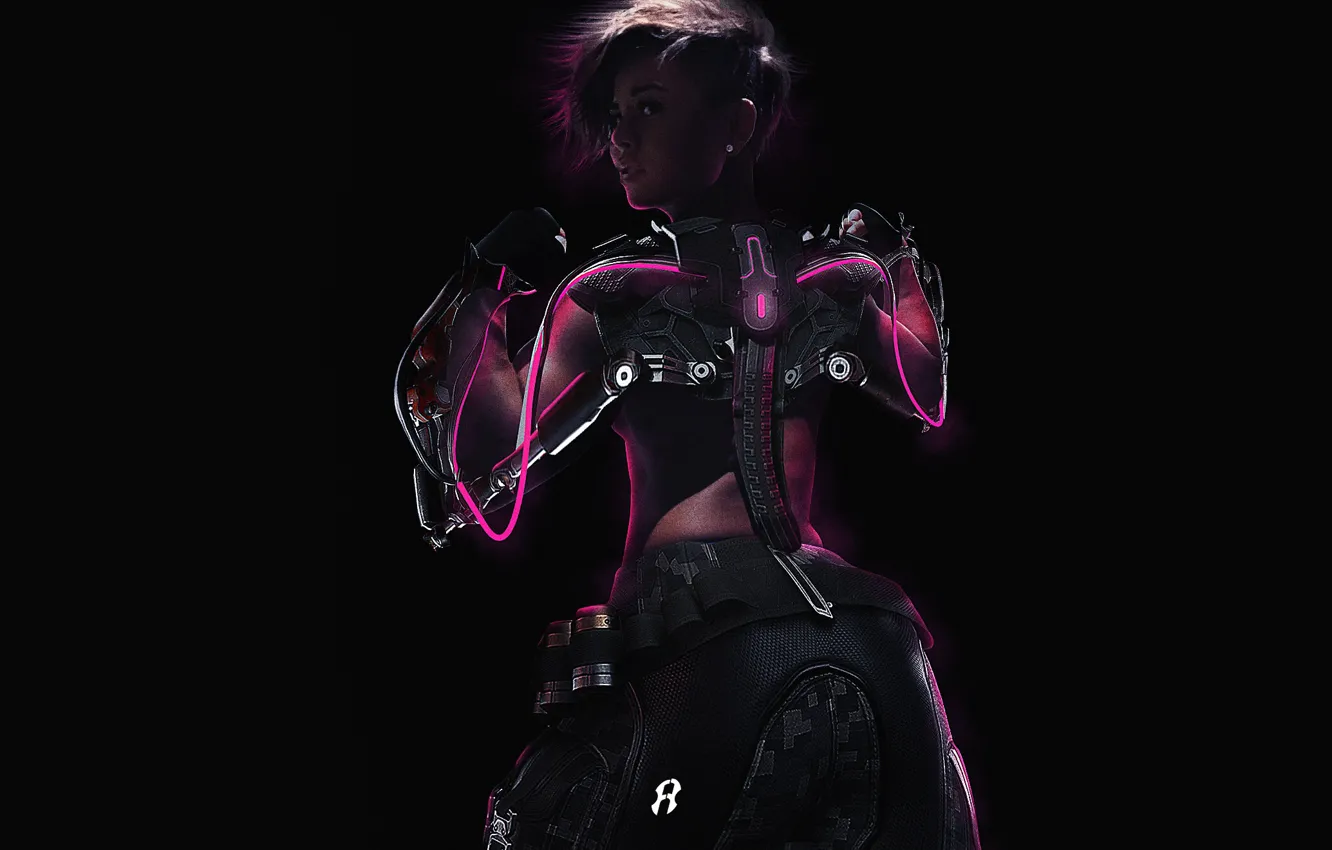 Photo wallpaper girl, background, figure, girl, fantasy, art, Sonya Blade, Morta Kombat