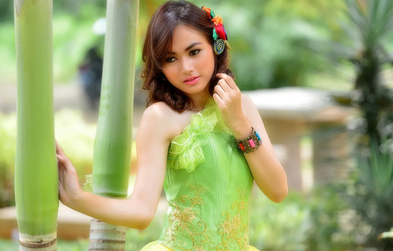 Photo wallpaper dress, Asian, cutie, Sandra Yunita