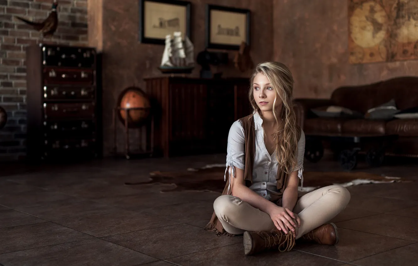 Photo wallpaper girl, shooting, beautiful, Studio, Alisa Tarasenko