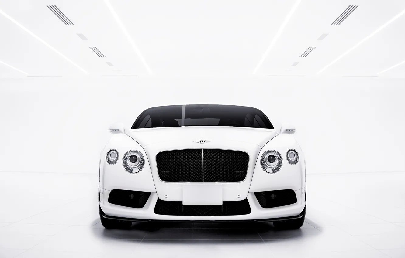 Photo wallpaper Bentley, Continental, white, front, GT V8S