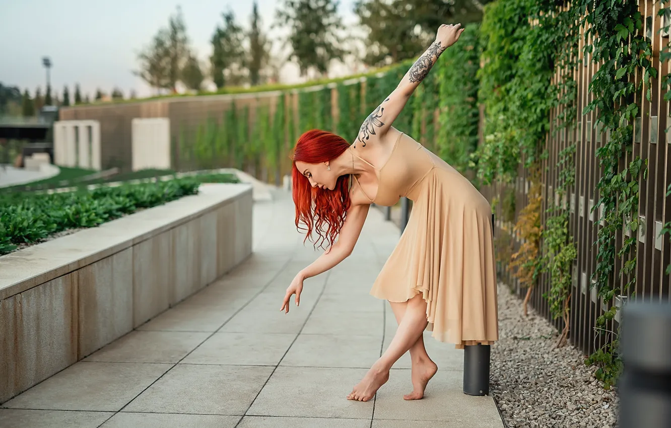 Photo wallpaper dance, redhead, pose, A Diakov George