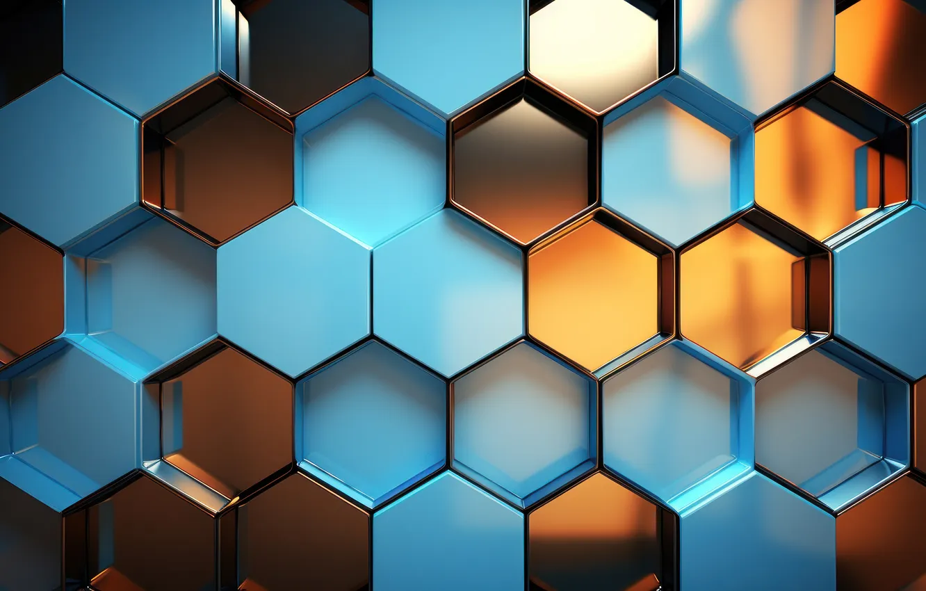 Photo wallpaper light, orange, abstraction, blue, cell, relief, cell, abstract background