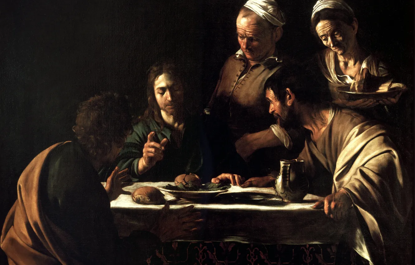 Photo wallpaper picture, Supper at Emmaus, Caravaggio, mythology, Michelangelo Merisi da Caravaggio