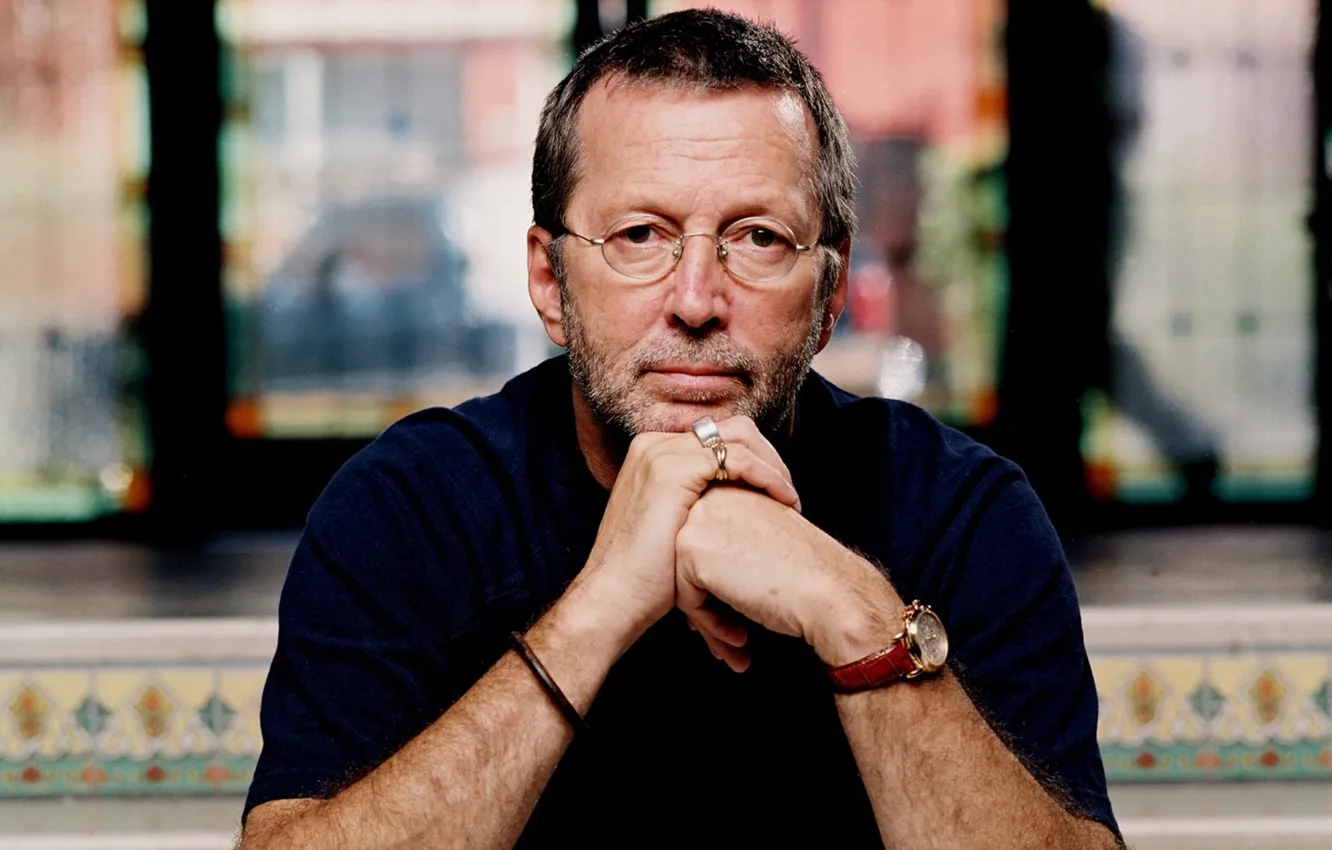 Photo wallpaper guitarist, rock musician, Eric Clapton, slowhand, .men's black top