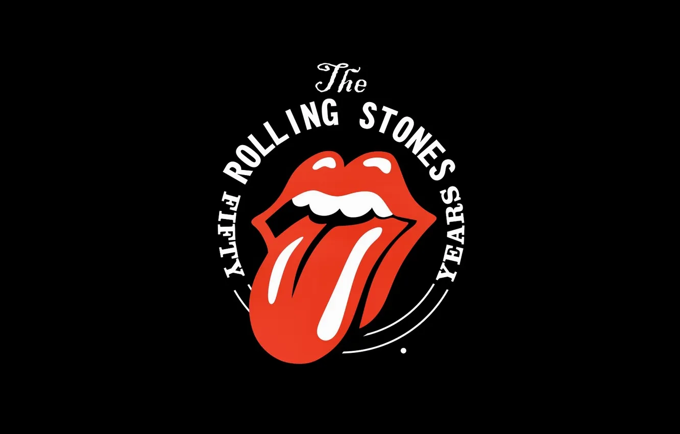 Photo wallpaper music, logo, group, black background, The Rolling Stones