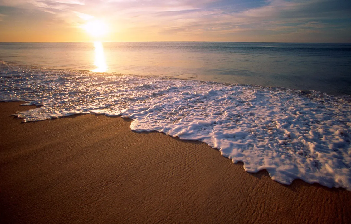 Photo wallpaper sea, the sun, Wave