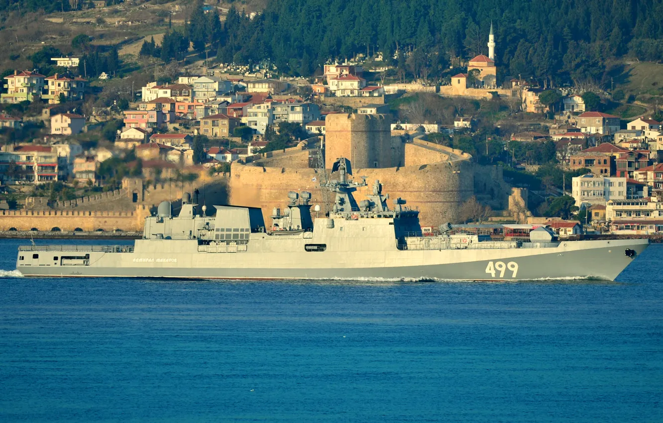 Photo wallpaper Strait, frigate, project 11356, Admiral Makarov