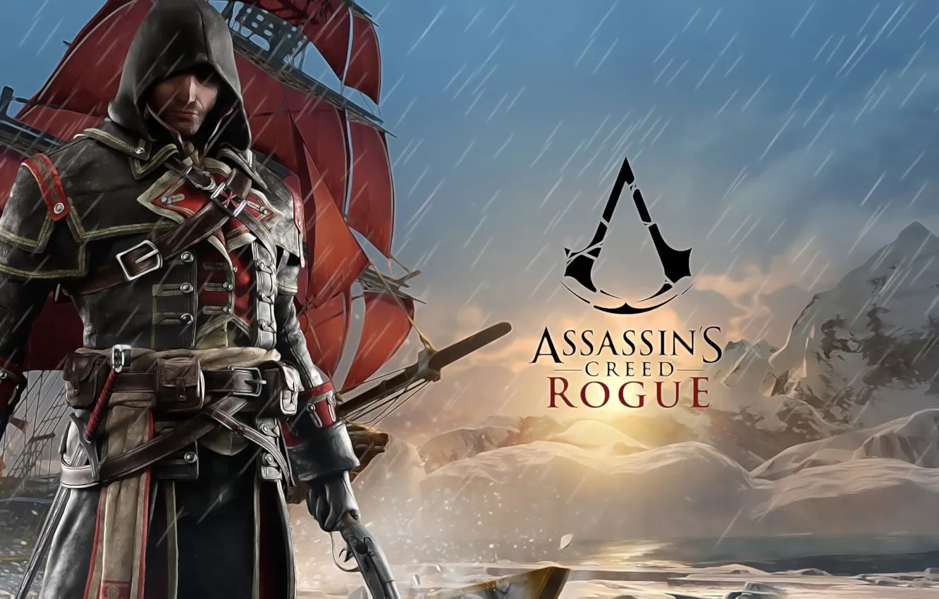 Photo wallpaper Hitman, sword, gun, pistol, game, sea, pirate, weapon