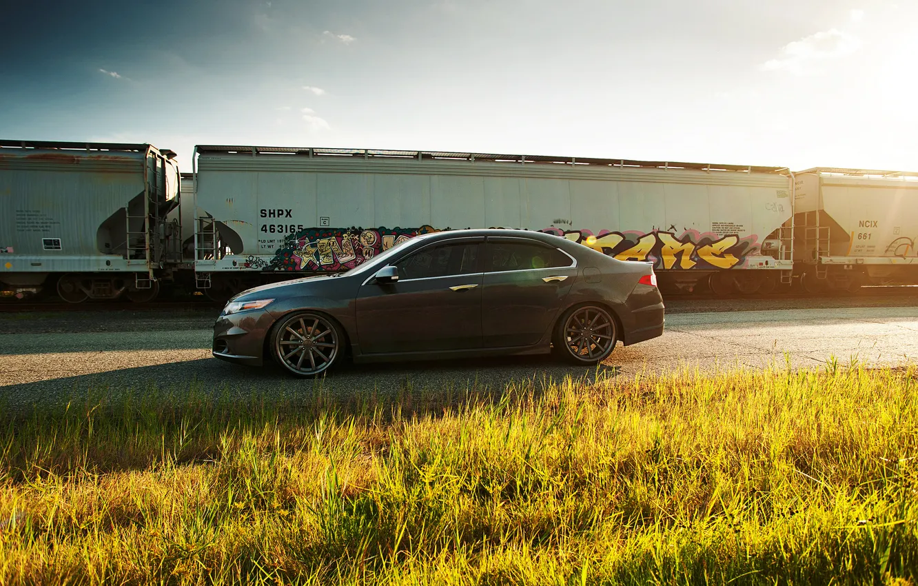 Photo wallpaper graffiti, cars, profile, Honda, Accord, Honda, tuning, Acura