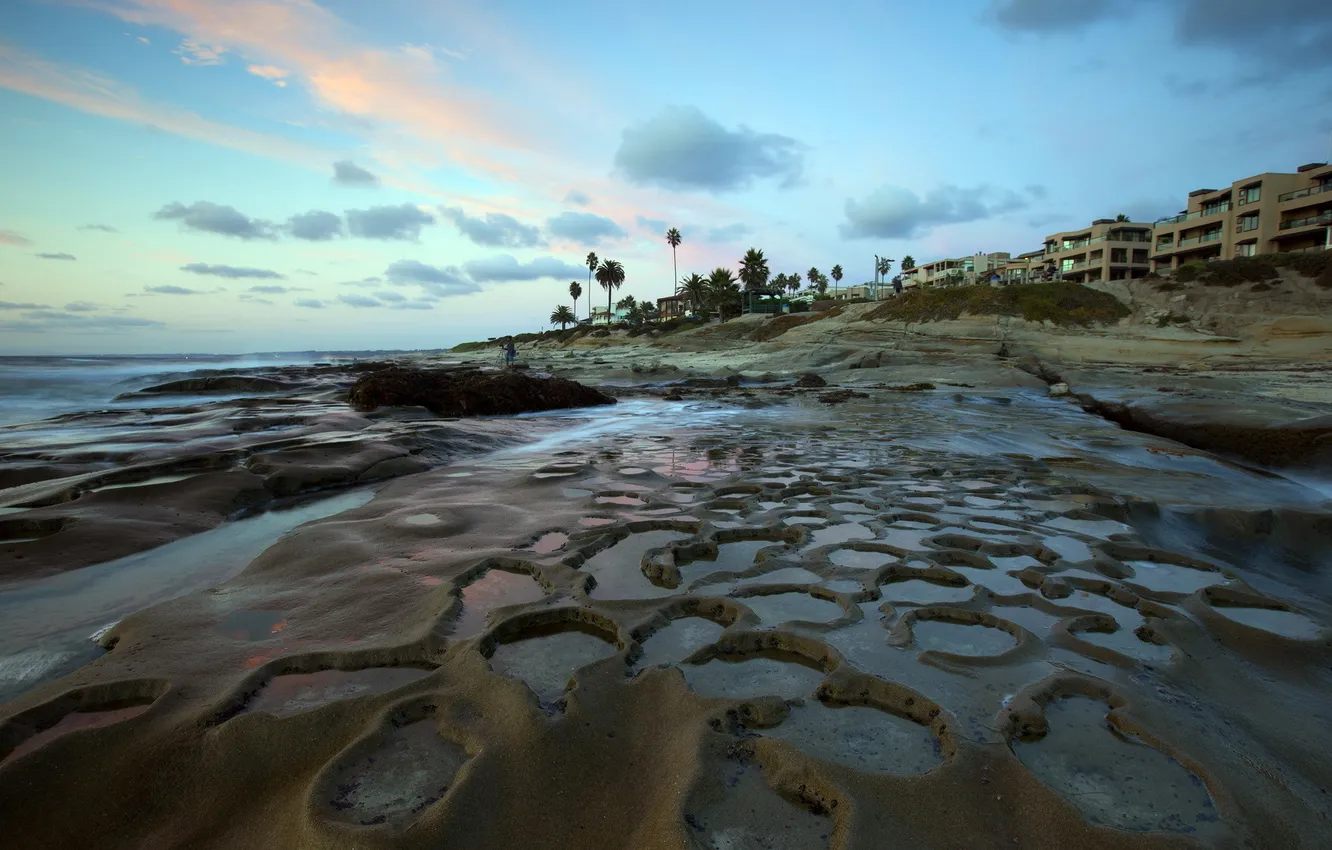 Photo wallpaper sea, shore, home