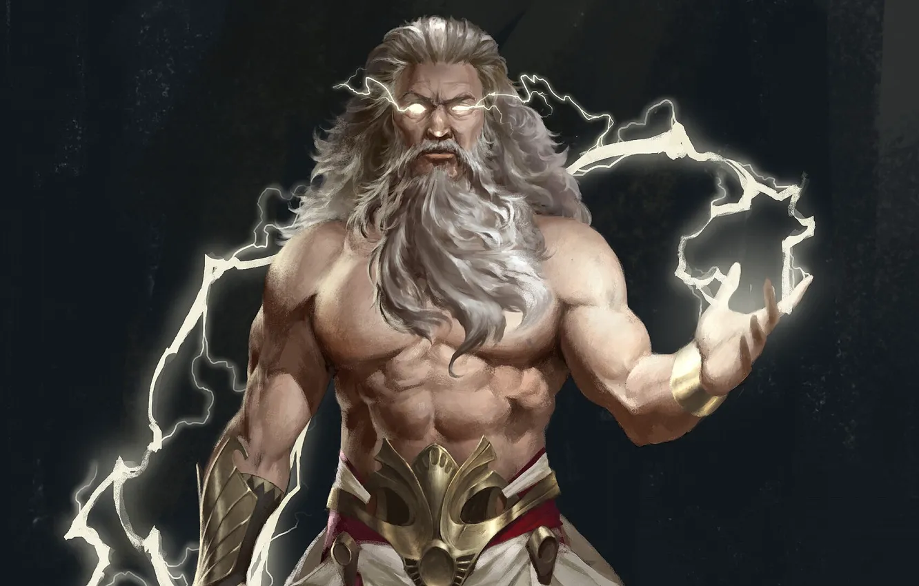 Photo wallpaper zipper, lightning, god of thunder, Zeus Thundergod, Zeus The Thunderer, Olympic god