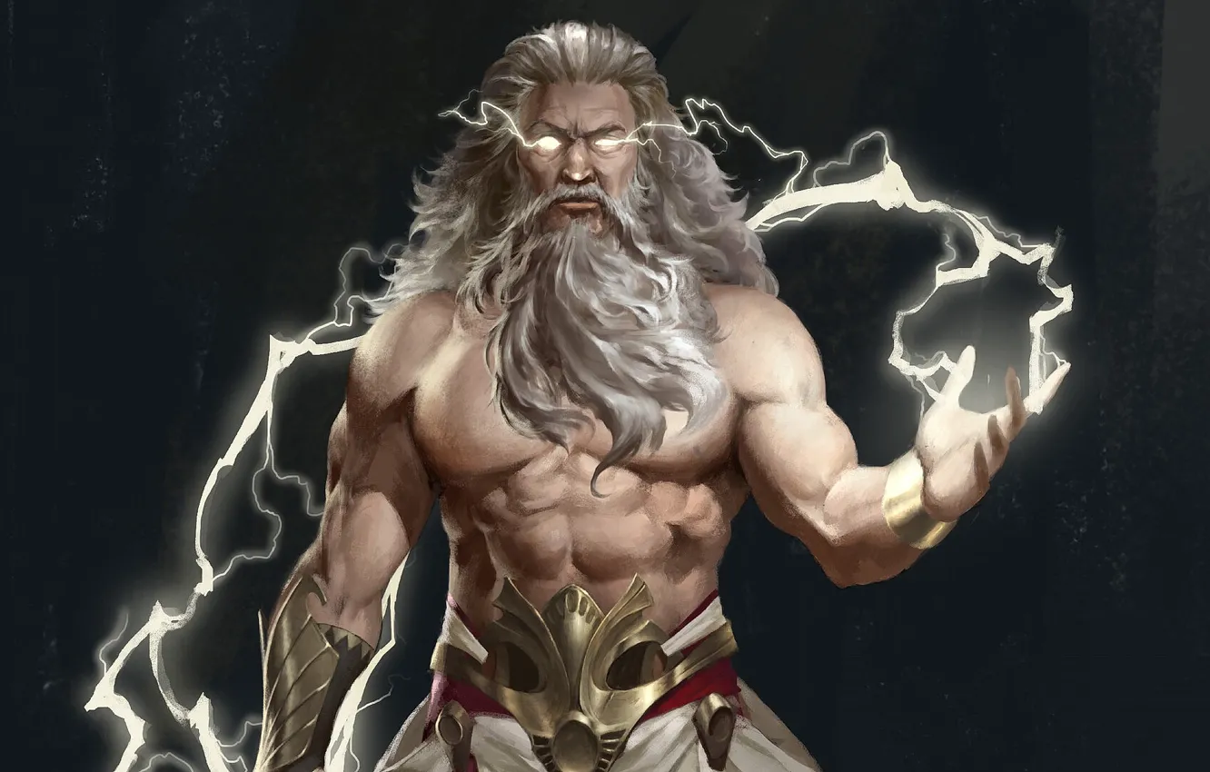 Photo wallpaper lightning, Lightning, god of thunder, Zeus Thundergod, Zeus The Thunderer, Olympic god